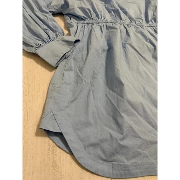 NWT Anthropologie Maeve Poplin Mini Shirt Dress Sz XL Sky Blue Long Sleeve $148 - Picture 8 of 15